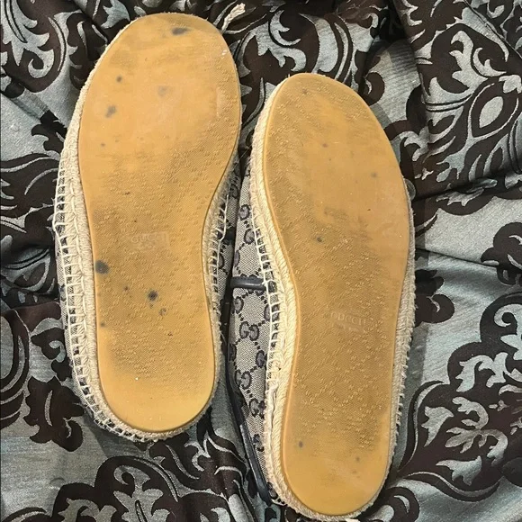 Gucci Beige and Blue Logo Espadrilles WORN size 10.5 men’s - Picture 5 of 13